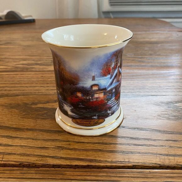 2004 Thomas Kincade Shaving‎ Mug, Evening at Stonebrooke Cottage - Picture 1 of 9